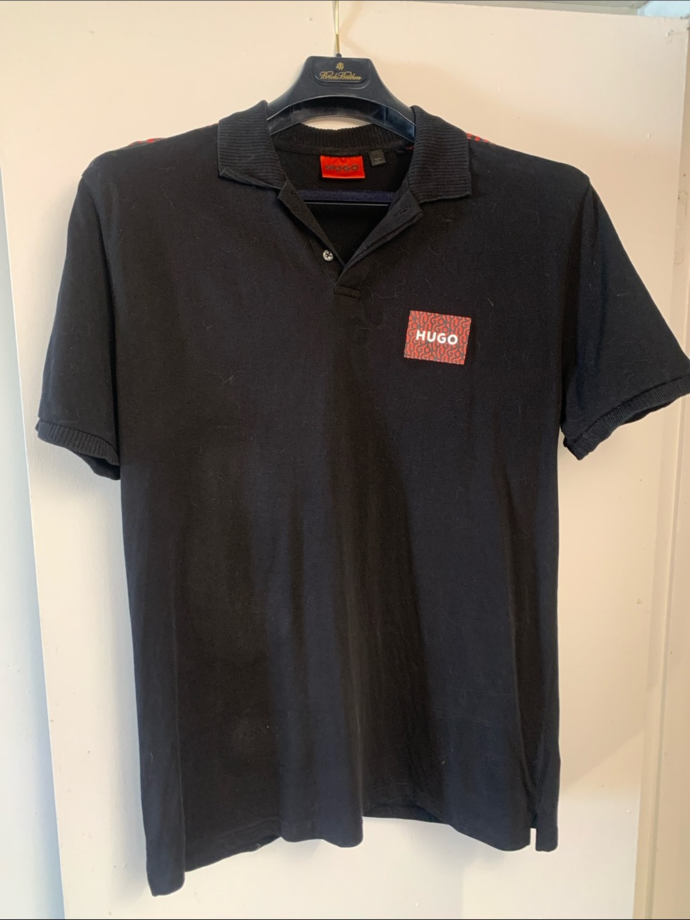 Hugo Boss Black Polo with Red Logo Patch